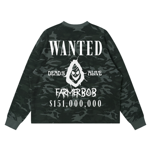 Farmer Bob Camo Unisex Waffle Boxy Long Sleeve T-Shirt